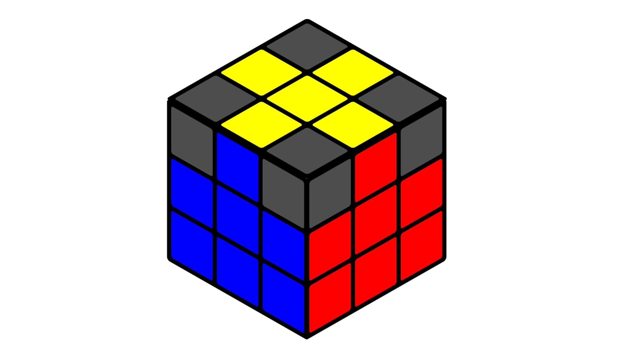 Желтый крест кубик Рубика 3х3