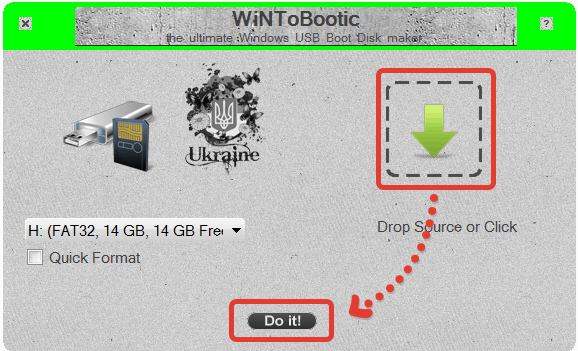 Wintobootic как создать загрузочную флешку